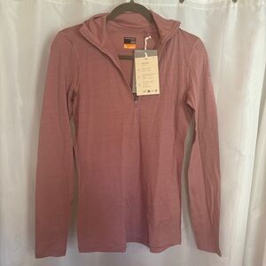 Icebreaker Merino 200 Oasis Long Sleeve Half Zip Thermal Top - Mauve